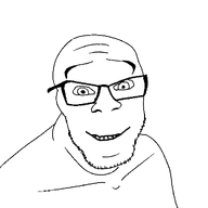 glasses happy looking_at_you smile soyjak stubble template variant:feraljak // 1500x1500 // 56.9KB