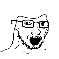 brain brainless brainlet glasses open_mouth soyjak stubble variant:soyak // 776x838 // 73.3KB