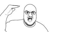 angry arm bethesda clothes glasses hand hands_up heelvsbabyface mustache open_mouth pronouns soyjak starfield stubble variant:unknown // 1924x1080 // 162.9KB