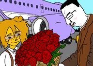 airplane blush bouquet brimmiest_comments_section☣️☣️☣️_do_not_enter☣️☣️☣️ femjanny flowers glasses hair janny love rose smile variant:chudjak // 575x407 // 26.4KB