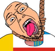 ack animal bird christianity country dead eagle flag flag:świętokrzyskie glasses hair hanging open_mouth poland rope soyjak star_(symbol) stubble suicide teeth tongue variant:bernd voivodeship white_skin yellow_teeth świętokrzyskie // 768x719 // 53.0KB