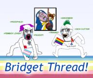 4chan aids angry badge blood bloodshot_eyes bridget_(guilty_gear) closed_mouth clothes crying faggot flag:gay_pride_flag flag:transgender_pride_flag forehead_protector gay glasses guilty_gear hair hanging holding_object homosexual i_love map_(pedophile) mohawk monkey_dance monkeypox neovagina open_mouth pedophile poop pride_flag protect_trans_kids purple_hair rope shaved smug soyjak stubble suicide text tongue tranny transgender_flag v_(4chan) variant:bernd variant:chudjak variant:soyak video_game yellow_teeth // 1182x1000 // 374.7KB