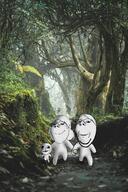 3soyjaks baby deformed femjak full_body hand_holding irl_background nature shadow smile subvariant:gapejak_female subvariant:nathaniel variant:gapejak walking wholesome // 1000x1500 // 806.2KB