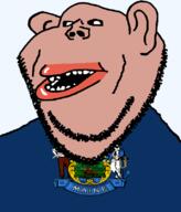 amerimutt bald black_sclera brown_skin clothes ear flag flag:maine maine mutt open_mouth soyjak state stubble subvariant:impish_amerimutt text transparent_background united_states variant:impish_soyak_ears white_pupils // 685x800 // 102.4KB