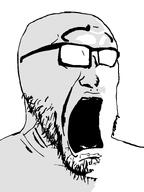 glasses open_mouth scared screaming stubble subvariant:lightiplier variant:darkiplier white_eyes // 600x800 // 73.1KB