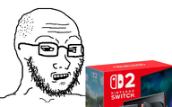 beard disappointed glasses happy_new_year nintendo nintendo_switch nintendo_switch_2 open_mouth soyjak stubble variant:soyak video_game white_skin wrinkles // 1296x800 // 290.7KB