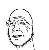 bald egg enthusiast glasses grin happy neck no_ears nose soyjak stubble teeth variant:unknown wrinkles // 345x351 // 6.8KB