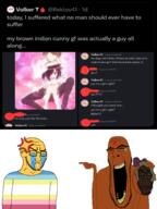 anger_mark angry bindi bowtie brown_skin closed_eyes closed_mouth crying cunny discord flag:minor_attracted_person fluttershy fnf_pedo glasses holding_object indian laughing lolicon mask my_little_pony open_mouth pedophile pointing soyjak stubble subvariant:chudplier subvariant:soylita tomoko twitter variant:cobson variant:gapejak variant:markiplier_soyjak variant:soyak yellow_hair yellow_skin yellow_teeth // 2304x3072 // 2.4MB