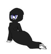 arm beanie blue_eyes blush breasts clothed clothes drawing female full_body glasses hair hat leg necklace variant:soytan // 800x849 // 27.5KB