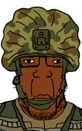 brown_skin combat_helmet glasses helmet idf mitznefet smile stubble subvariant:chudplier tactical variant:markiplier_soyjak yellow_sclera // 317x504 // 123.1KB