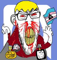 3soyjaks ack all_soyteens_look_like_this anti_sharty arm badge bbc blood child_sexual_abuse_material chud_(boorufag) chud_(soybooru) clenched_teeth clothes cracked_teeth discord ear flag glasses hair hand meta:op_took_a_selfie_of_xerself nate nigger nosebleed queen_of_spades red_eyes shartycuck slopjak soyjak soyjak_party stubble subvariant:feralrage subvariant:patrick tranny variant:chudjak variant:cobson variant:feraljak yellow_hair yellow_teeth // 895x934 // 345.9KB