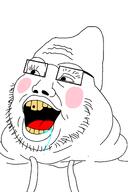 Variant:bwcsheniqua bald beard big_lips big_nose blush blushing clothes fixed_coloring_reupload glasses hoodie mustache soyjak stubble white_background white_skin // 1024x1536 // 976.0KB