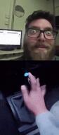 animated aviad_cornelius_balleli beard car gear_stick glasses hand irl irl_soy soyboy variant:israeli_soyjak video // 268x610, 13.9s // 1.7MB