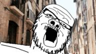 animated bald city ext=gif glasses irl_background open_mouth running stubble variant:a24_slowburn_soyjak // 320x180 // 1.2MB