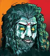 braids glowing_eyes green_hair green_skin long_hair metal_(music) redraw rob_zombie variant:chudjak yellow_eyes zombie // 874x989 // 735.7KB