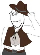 cowboy_hat howdy soyjak subvariant:wholesome_soyjak variant:gapejak western wholesome // 2244x3054 // 402.7KB