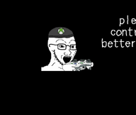 animated chromatic_aberration clothes controller ear game hat holding_object laughing logo merge open_mouth series:fusionjaks stubble subvariant:doctos subvariant:feralrage super_meat_boy teeth text thumbs_up variant:feraljak variant:impish_soyak_ears variant:soyak vein video video_game white_skin xbox // 566x480, 11s // 2.7MB