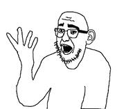 arm ear glasses hand open_mouth soyjak stubble variant:unknown // 701x574 // 53.7KB