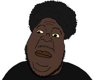 afro beard black_skin glasses nigger open_mouth variant:brightson yellow_sclera // 832x707 // 18.4KB