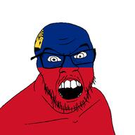angry country flag glasses jacksepticeye liechtenstein looking_at_you mustache open_mouth soyjak stubble teeth variant:feraljak youtube // 1500x1500 // 26.6KB
