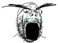 crying glasses large_eyebrows open_mouth soyjak stretched_mouth stubble variant:gapejak // 1057x785 // 173.2KB