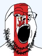 animal arm bird country flag flag:west_pomeranian glasses griffin leg looking_at_you open_mouth poland soyjak stubble teeth text transparent transparent_background variant:gapejak voivodeship west_pomeranian // 600x800 // 53.5KB