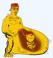 brown_hair clothes ear full_body hairy hat hyperpreg leg nsfw penis pregnant smile sneed soyjak variant:chudjak variant:impish_soyak_ears yellow_skin // 1810x1985 // 928.6KB