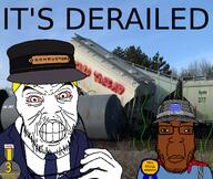 angry award bandana black_skin bloodshot_eyes closed_mouth clothes derail discord fnf_pedo glasses graffiti hat holding_glasses irl_background nate nigger stink_lines stubble subvariant:chudplier teeth train variant:feraljak variant:markiplier_soyjak yellow_teeth // 1928x1627 // 1.2MB