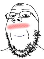 blush closed_mouth glasses happy smile soyjak stubble variant:gapejak // 600x800 // 65.7KB