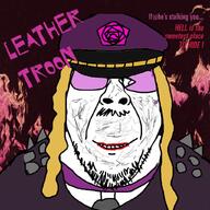 beware_the_beast cap carpenter_brut child_sexual_abuse_material choker clothes dirty eyelashes glasses hat leather_teeth lipstick music_parody mustache smile sound soyjak spike stubble variant:bernd video yellow_hair // 1024x1024, 226.5s // 8.5MB