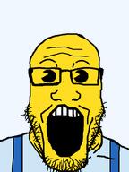 cartoon glasses kekino_(namefag) low_effort meta:old_shit overalls recolor rubberhose sneed stubble toonsoy_(namefag) variant:markiplier_soyjak white_shirt yellow_skin // 600x800 // 18.8KB