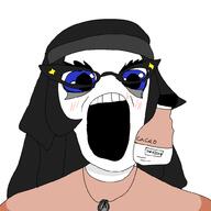 a24 artist:cuteSoytan avengers beanie blue_eyes closed_mouth drawing gape gaping_mouth girl glasses oc soy soylent soylent_(cacao) soytan_will_always_be_a_gemerald teeth variant:soytan wholesome // 1000x1000 // 51.1KB