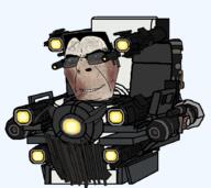 Jetpack armor burnt core g-toilet glasses green_eyes hair laser scars series:g-squad skibidi skibidi_toilet smile teeth toilet variant:cobson // 900x800 // 180.8KB