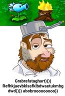 beard brown_eyes brown_hair cartoon closed_mouth crazy crazy_dave ear fire gibberish grass ice irony pan peashooter plant plants_vs_zombiests raised_eyebrow red_nose smug stubble variant:smugjak video_game white_shirt // 811x1200 // 81.5KB