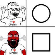 2soyjaks angry beard circle geometry glasses hand hands_up i_heart shirts square stubble subvariant:science_lover tony_zaret variant:excited_soyjak variant:markiplier_soyjak // 1170x1165 // 328.5KB