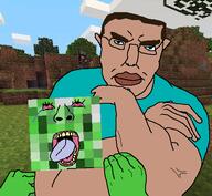 creeper le_pol_face minecraft minecraft_beta steve_(minecraft) subvariant:pol_face variant:bernd variant:chudjak // 499x461 // 161.7KB