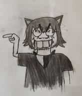 alunya gel_pen leftypol paper pencil_drawing pointing shirts smile variant:soykio_kid // 1831x2145 // 1.7MB