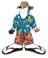 camera closed_mouth clothes coffee full_body glasses good_boy hat holding_object sandals shorts smile smirk starbucks starbucks_coffee sunglasses tshirt variant:gapejak // 1454x1747 // 1.2MB