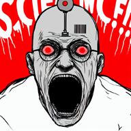 barcode black_sclera bloodshot_eyes cyborg dripping grey_skin meta:tagme red_eyes robot sber science scientist screaming variant:unknown wrinkles // 1024x1024 // 321.2KB