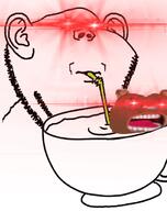4chan bear biz_(4chan) bobo cryptocurrency glowing_eyes slurping variant:impish_soyak_ears // 992x1250 // 200.0KB
