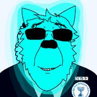 clothes furfag furry glasses glowing hebrew_text il-fur judaism kike mossad subvariant:trannyfur suit variant:bernd // 1378x1378 // 370.9KB