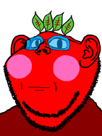 beetroot big_eyes blush blushing broot emoticon eyebrows flushed glasses leaf looking_at_you red_skin series:brootmoji stubble transparent_background variant:impish_soyak_ears 😳 // 598x800 // 21.3KB