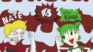 4chan angry anime bloodshot_eyes boss clover cross_eyed fight green_hair hair medal missing_teeth nate parody pizza_tower subvariant:shoyta variant:gapejak yellow_hair yotsoyba // 960x540 // 36.1KB