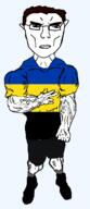 arm buff closed_mouth clothes ear flag flag:gelderland full_body gelderland glasses hair hand netherlands shoe soyjak subvariant:chudjak_front subvariant:unbotheredchud variant:chudjak vein // 549x1268 // 30.1KB