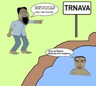 aliased brown_skin closed_mouth english_text full_body glasses hindu india lake open_mouth sign speech_bubble stubble text variant:chudjak variant:markiplier_soyjak2 water // 856x765 // 185.0KB