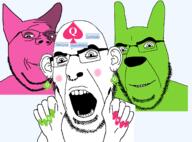 D4rk_Jony_(namefag) animal_ears bbc blush ear facial_mark forehead_mark glasses green_skin hand hoops hoops_and_yoyo lemon_(user) nose_piercing nose_ring ominous open_mouth painted_nails pink_skin queen_of_spades sloptranWNBAG_(namefag) soyjak stubble subvariant:slutson subvariant:spadeson tattoo variant:cobson variant:gapejak // 1352x1000 // 231.4KB