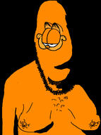 animal cat closed_mouth creepy garfield nipple ominous orange_skin smile soyjak stubble variant:cobson // 948x1273 // 328.3KB