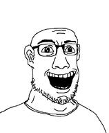 clothes glasses soyjak stubble template variant:shittybutthole // 588x714 // 18.4KB