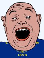 1859 amerimutt black_sclera clothes ear flag flag:oregon hair open_mouth oregon red_shirt soyjak star_(symbol) state stubble teeth text transparent_background united_states variant:alicia // 418x555 // 23.7KB