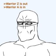 Warrior-A(user) Warrior-Z(user) arrow balaclava black_clothing chud clothes glasses greentext islam self_insert squinting subvariant:perceptive_chud transparent_background variant:chudjak // 799x799 // 51.2KB